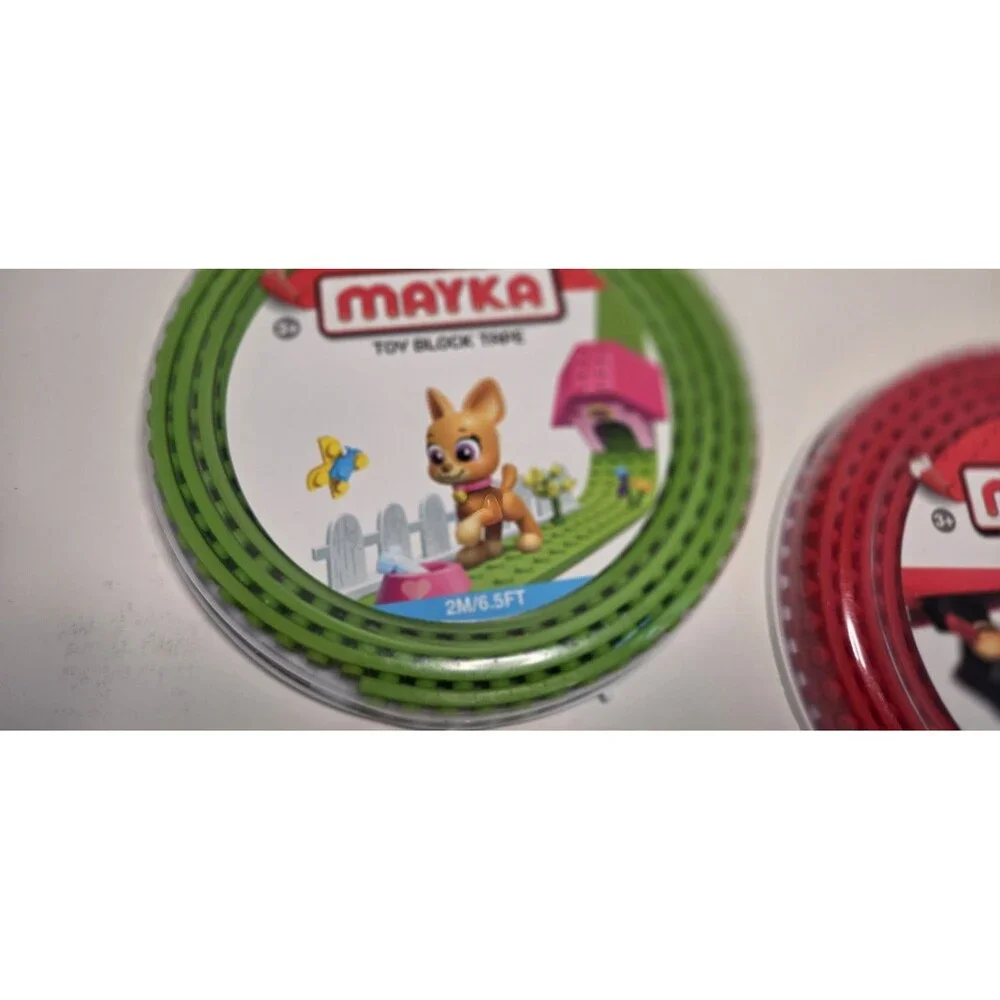 ZURU Mayka - 2 PC, 1 GREEN 1 RED, 6.5 Feet - 4 Stud - Toy Block Tape *BRAND NEW!